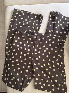 Zara Brown Polka Dot pants with light yellow Dots